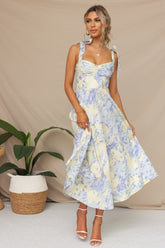 Vestido midi con tirantes estampados Beata